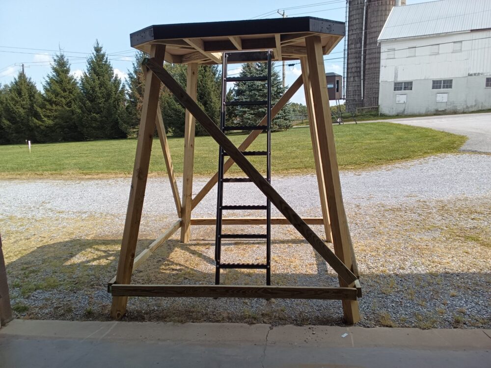 Wood Tower Stand w/ Metal Ladder