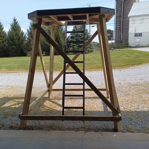 Wood Tower Stand w/ Metal Ladder